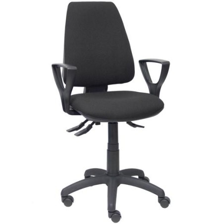 PIQUERAS Y CRESPO SILLA ELCHE GIRATORIA ASINCRO BRAZOS FIJOS TEJIDO BALI NEGRO