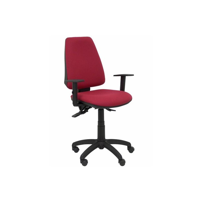 PIQUERAS Y CRESPO SILLA ELCHE GIRATORIA ASINCRO BRAZOS REGULABLES TEJIDO BALI GRANATE