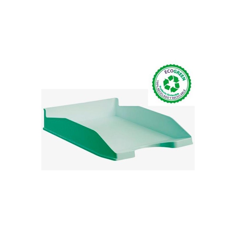 ARCHIVO 2000 BANDEJA ECOGREEN APILABLE 3 POSICIONES 345X255X60MM RECICLADO VERDE PASTEL