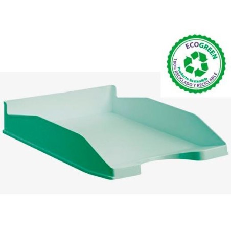 ARCHIVO 2000 BANDEJA ECOGREEN APILABLE 3 POSICIONES 345X255X60MM RECICLADO VERDE PASTEL