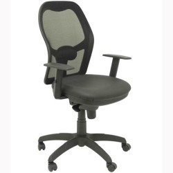 PIQUERAS Y CRESPO SILLA JORQUERA GIRATORIA SINCRO BRAZOS REG. RESPALDO MALLA ASIENTO SIMILPIEL NEGRO