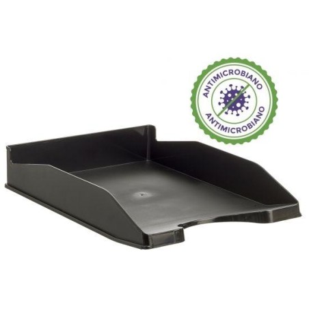ARCHIVO 2000 BANDEJA ANTIMICROBIANA APILABLE EN 3 POSICIONES FONDO LISO DIN A4 Y FOLIO 345X255X60 MM NEGRO