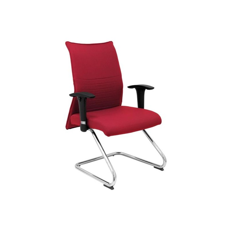 PIQUERAS Y CRESPO SILLÓN CONFIDENTE PATÍN ALBACETE BRAZOS/F CHASIS CROMADO TEJIDO BALI GRANATE