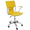 PIQUERAS Y CRESPO SILLA BOGARRA GIRATORIA BRAZOS/F CHASIS CROMADO TAPIZADO SIMILPIEL AMARILLO
