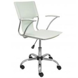 PIQUERAS Y CRESPO SILLA BOGARRA GIRATORIA BRAZOS/F CHASIS CROMADO TAPIZADO SIMILPIEL BLANCA