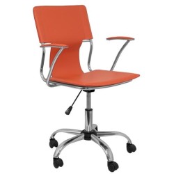 PIQUERAS Y CRESPO SILLA BOGARRA GIRATORIA BRAZOS/F CHASIS CROMADO TAPIZADO SIMILPIEL NARANJA