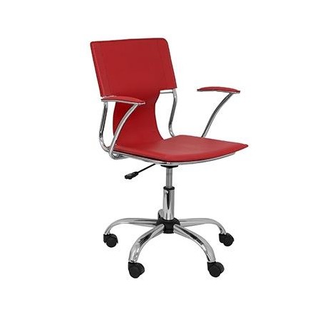 PIQUERAS Y CRESPO SILLA BOGARRA GIRATORIA BRAZOS/F CHASIS CROMADO TAPIZADO SIMILPIEL ROJO