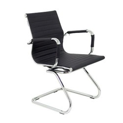 PIQUERAS Y CRESPO MODELO MADROÑO SILLON PATIN ASIENTO Y RESPALDO EN SIMIPIEL COLOR NEGRO