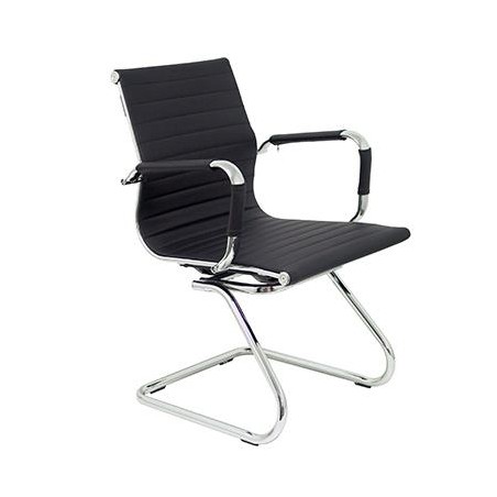 PIQUERAS Y CRESPO MODELO MADROÑO SILLON PATIN ASIENTO Y RESPALDO EN SIMIPIEL COLOR NEGRO