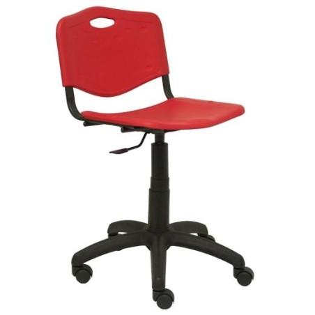 PIQUERAS Y CRESPO SILLA GIRATORIA ROBLEDO ASIENTO Y RESPALDO DE PLASTICO DE COLOR ROJO