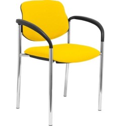 PIQUERAS Y CRESPO SILLA FIJA STYL B/FIJOS CHASIS CROMO TEJIDO BALI AMARILLO