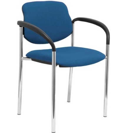 PIQUERAS Y CRESPO SILLA FIJA STYL B/FIJOS CHASIS CROMO TEJIDO BALI AZUL MARINO