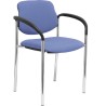 PIQUERAS Y CRESPO SILLA FIJA STYL B/FIJOS CHASIS CROMO TEJIDO BALI AZUL CLARO