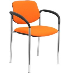 PIQUERAS Y CRESPO SILLA FIJA STYL B/FIJOS CHASIS CROMO TEJIDO BALI NARANJA