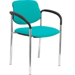 PIQUERAS Y CRESPO SILLA FIJA STYL B/FIJOS CHASIS CROMO TEJIDO BALI TURQUESA