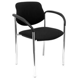 PIQUERAS Y CRESPO SILLA FIJA STYL B/FIJOS CHASIS CROMO TEJIDO BALI NEGRO