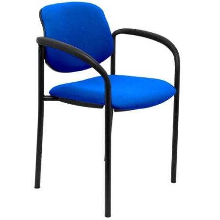 PIQUERAS Y CRESPO SILLA FIJA STYL B/FIJOS CHASIS NEGRO TEJIDO BALI AZUL MARINO