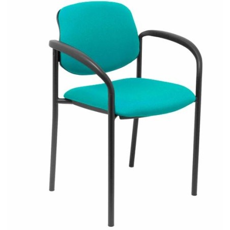 PIQUERAS Y CRESPO SILLA FIJA STYL B/FIJOS CHASIS NEGRO TEJIDO BALI VERDE CLARO