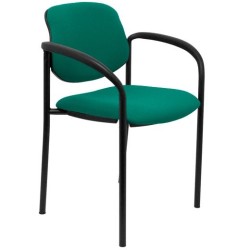 PIQUERAS Y CRESPO SILLA FIJA STYL B/FIJOS CHASIS NEGRO TEJIDO BALI VERDE