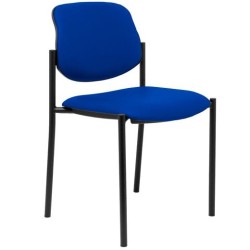 PIQUERAS Y CRESPO SILLA FIJA STYL S/BRAZOS CHASIS NEGRO TAPIZADO SIMILPIEL AZUL