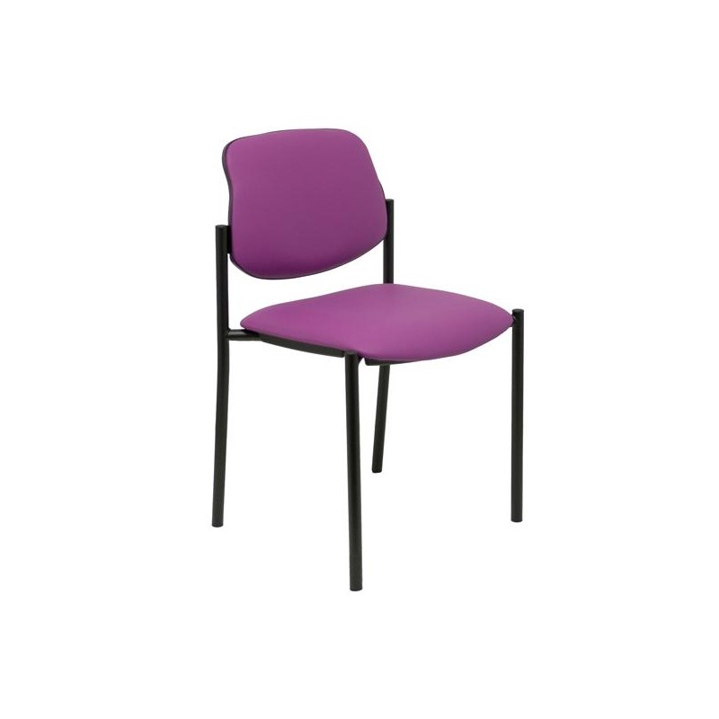 PIQUERAS Y CRESPO SILLA FIJA STYL SIN BRAZOS CHASIS NEGRO TAPIZADO SIMILPIEL MORADO