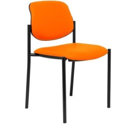 PIQUERAS Y CRESPO SILLA FIJA STYL S/BRAZOS CHASIS NEGRO TAPIZADO SIMILPIEL NARANJA