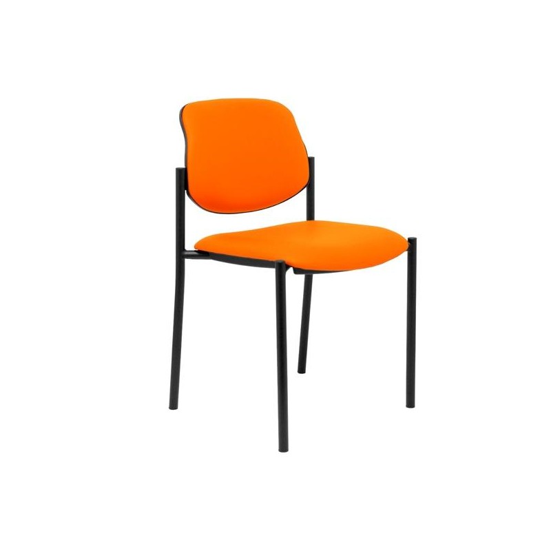 PIQUERAS Y CRESPO SILLA FIJA STYL S/BRAZOS CHASIS NEGRO TAPIZADO SIMILPIEL NARANJA