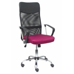 PIQUERAS Y CRESPO SILLA GONTAR GIRATORIA BASCULANTE B/FIJOS RESPALDO MALLA NEGRA ASIENTO GRANATE