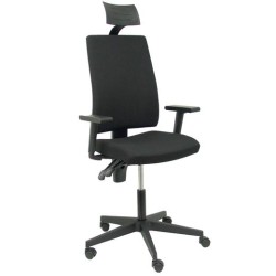 PIQUERAS Y CRESPO SILLA ERGONÓMICA I-LINE C/CABECERO B/REGULABLES TEJIDO ARÁN NEGRO