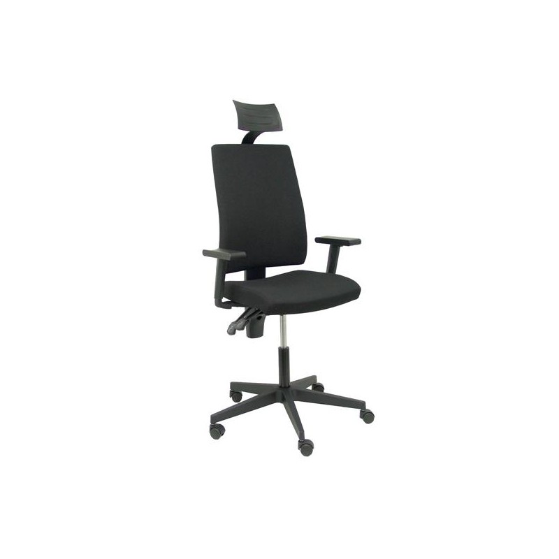 PIQUERAS Y CRESPO SILLA ERGONÓMICA I-LINE C/CABECERO B/REGULABLES TEJIDO ARÁN NEGRO