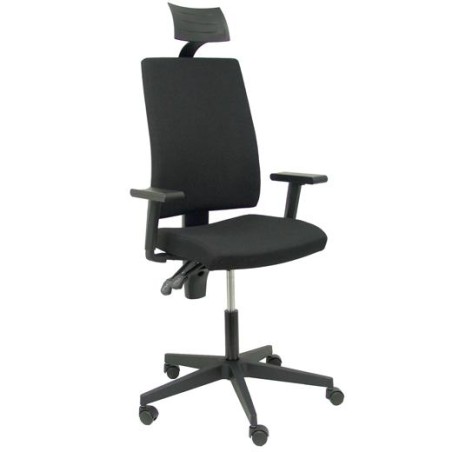 PIQUERAS Y CRESPO SILLA ERGONÓMICA I-LINE C/CABECERO B/REGULABLES TEJIDO ARÁN NEGRO