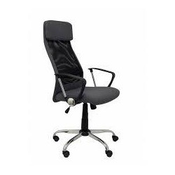 PIQUERAS Y CRESPO SILLA BASCULANTE B/FIJOS RESPALDO DE MALLA ASIENTO NEGRO