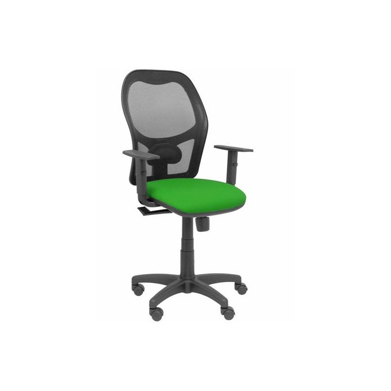 PIQUERAS Y CRESPO SILLA ALOCÉN GIRATORIA SINCRO BRAZOS REG. REFUERZO LUMBAR RESPALDO MALLA NEGRO ASIENTO BALI VERDE