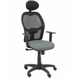 PIQUERAS Y CRESPO SILLA ALOCÉN SINCRO C/CABECERO FIJO B/REGULABLES REFUERZO LUMBAR MALLA NEGRO Y ASIENTO BALI GRIS