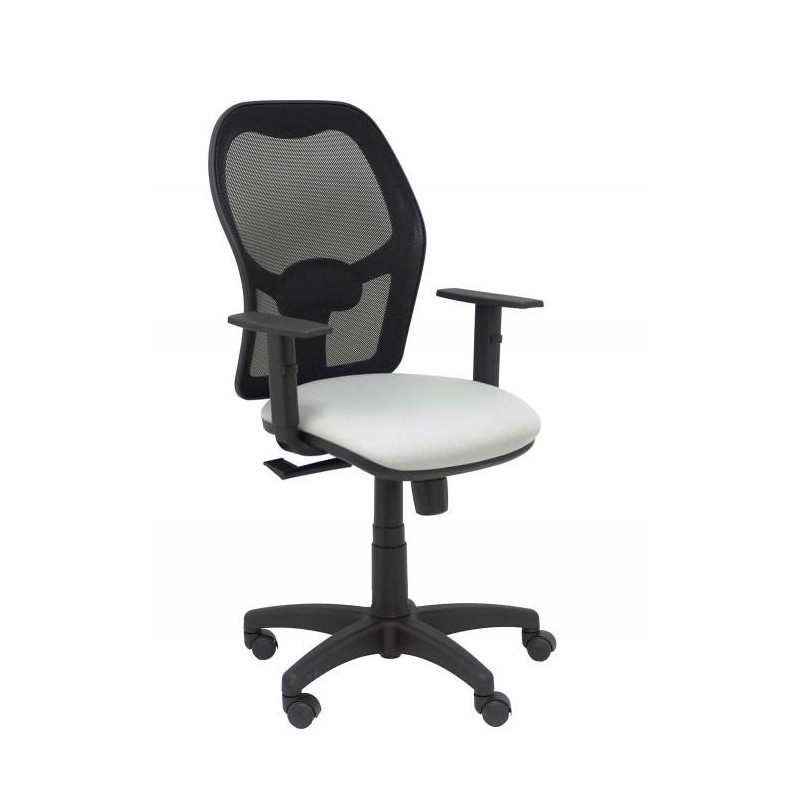 PIQUERAS Y CRESPO SILLA ALOCÉN B/REGULABLES RESPALDO DE MALLA NEGRO ASIENTO BALI GRIS CLARO