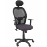 PIQUERAS Y CRESPO SILLA ALOCÉN SINCRO C/CABECERO FIJO B/REGULABLES REFUERZO LUMBAR MALLA NEGRO Y ASIENTO BALI GRIS OSCURO