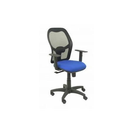 PIQUERAS Y CRESPO SILLA ALOCÉN SINCRO B/REGULABLE RESPALDO DE MALLA NEGRO ASIENTO AZUL
