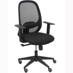 PIQUERAS Y CRESPO SILLA CILANCO SINCRO REFUERZO LUMBAR B/REGULABLES RUEDAS DE GOMA RESPALDO MALLA ASIENTO BALI NEGRO