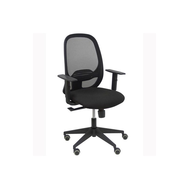 PIQUERAS Y CRESPO SILLA CILANCO SINCRO REFUERZO LUMBAR B/REGULABLES RUEDAS DE GOMA RESPALDO MALLA ASIENTO BALI NEGRO