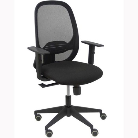 PIQUERAS Y CRESPO SILLA CILANCO SINCRO REFUERZO LUMBAR B/REGULABLES RUEDAS DE GOMA RESPALDO MALLA ASIENTO BALI NEGRO