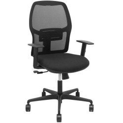 PIQUERAS Y CRESPO SILLA ALFERA GIRATORIA SINCRO B/REGULABLES RESPALDO DE MALLA Y ASIENTO TAPIZADO TEJIDO BALI NEGRO