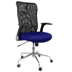 PIQUERAS Y CRESPO SILLA MINAYA GIRATORIA MECANISMO BASCULANTE B/REGULABLES RESPALDO MALLA NEGRO ASIENTO 3D AZUL