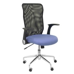 PIQUERAS Y CRESPO SILLA MINAYA GIRATORIA MECANISMO BASCULANTE B/REGULABLES RESPALDO MALLA NEGRO ASIENTO 3D AZUL CLARO