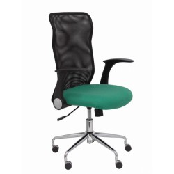 PIQUERAS Y CRESPO SILLA MINAYA GIRATORIA MECANISMO BASCULANTE B/REGULABLES RESPALDO MALLA NEGRO ASIENTO 3D VERDE