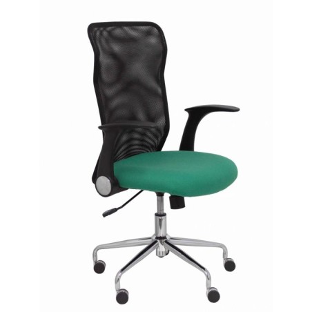 PIQUERAS Y CRESPO SILLA MINAYA GIRATORIA MECANISMO BASCULANTE B/REGULABLES RESPALDO MALLA NEGRO ASIENTO 3D VERDE