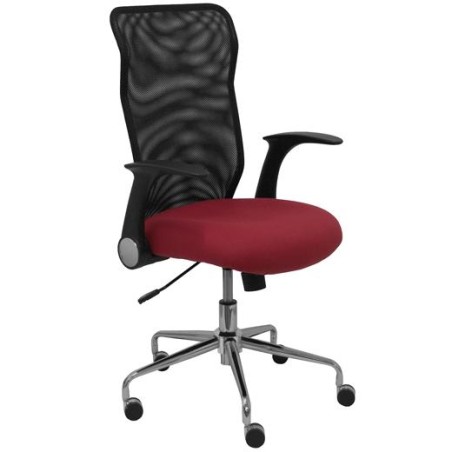 PIQUERAS Y CRESPO SILLA MINAYA GIRATORIA MECANISMO BASCULANTE B/REGULABLES RESPALDO MALLA NEGRO ASIENTO 3D GRANATE