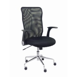 PIQUERAS Y CRESPO SILLA MINAYA GIRATORIA MECANISMO BASCULANTE B/REGULABLES RESPALDO MALLA NEGRO ASIENTO 3D NEGRO