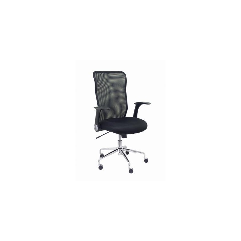 PIQUERAS Y CRESPO SILLA MINAYA GIRATORIA MECANISMO BASCULANTE B/REGULABLES RESPALDO MALLA NEGRO ASIENTO 3D NEGRO
