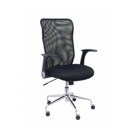 PIQUERAS Y CRESPO SILLA MINAYA GIRATORIA MECANISMO BASCULANTE B/REGULABLES RESPALDO MALLA NEGRO ASIENTO 3D NEGRO
