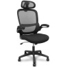 PIQUERAS Y CRESPO SILLA PRO525 GIRATORIA BASCULANTE C/CABECERO BRAZOS ABATIBLES APOYO LUMBAR FIJO ASIENTO TAPIZADO NEGRO